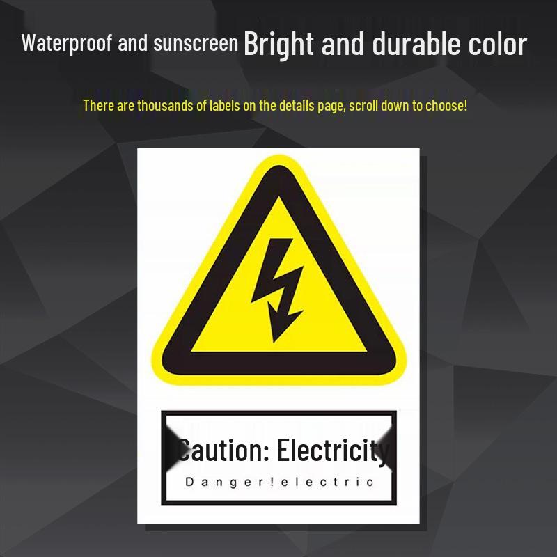 Reflective Aluminum Safety Sign: Electric Shock & No Smoking Warning 