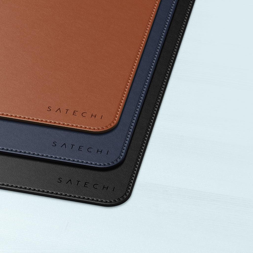 SATECHI Vegan Leather Desk Mat, Large Mouse Pad, Scratch and Water Resistant, Easy to Clean, for Office and Home Use (68 x 31.5 x 0.3cm) (Brown)