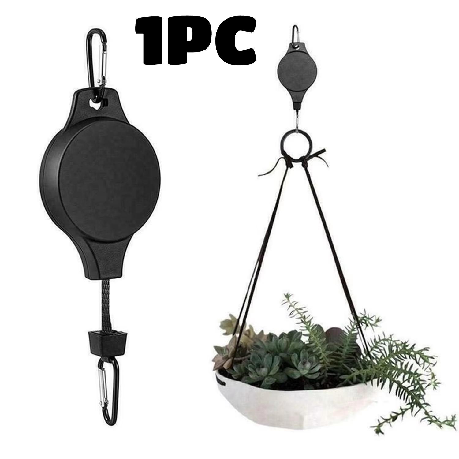 

6pc Plant Hook Pulley Retractable Plant Hanger Easy Reach Hanging Flower Basket for Garden Baskets Pot Bird Feeder Indoor Outdoo