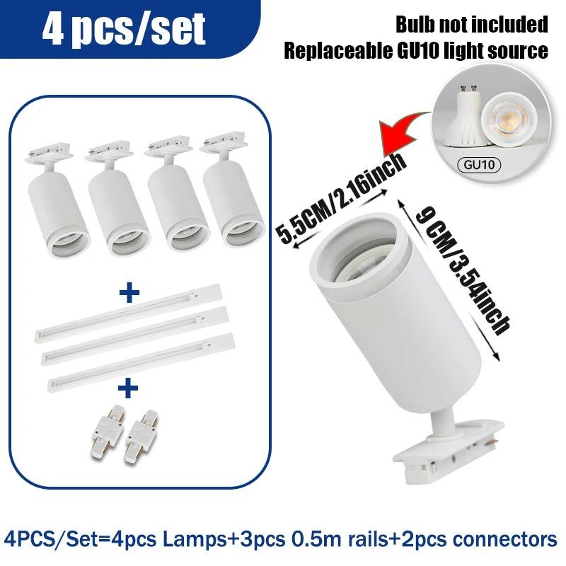 LED Track Light Clothing Store GU10 Focus Rail Spot DIY Bulb Design Fixture Shop Home Kitchen Track Lamp Source lane Spotlight