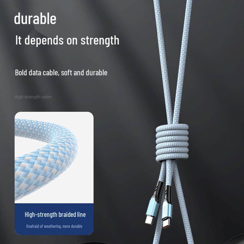 Dual Type-C 240W Fast Charging Cable for Apple 16/17, Huawei Laptops, and Car Use (PD Compatible)