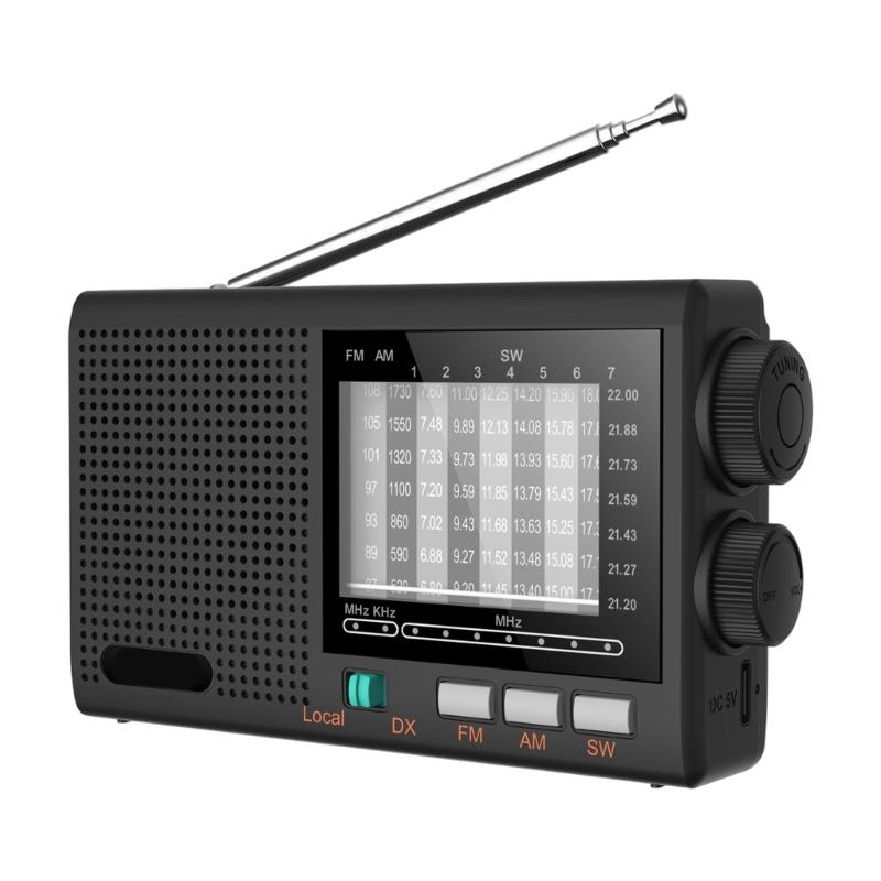 

Rechargeable AM FM SW Radio with Fast Type C Charging 5W Highly Power Speakers Large Volumes for Senior Citizens 1