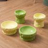 Ceramics Cat Bowl With Cheese Design Cat Food Bowl Water Plate Snack Dish Large Caliber Anti-Tip With Stand For Neck Protection
