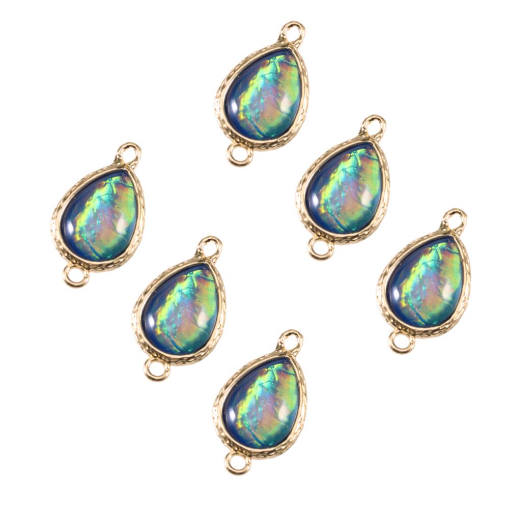 5Pcs/lot Resin Charm Beads Imitation Opal Water Drop Shape Pendant for Jewelry Making DIY Necklace Bracelet Earring Accessories