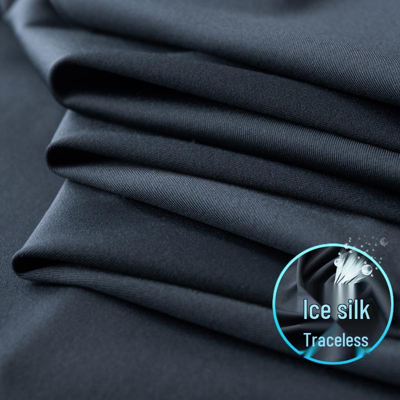 Men's Ultra-thin Light Luxury Ice Silk Short Sleeve Suit - Business Casual Two-Piece Set