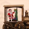 Creative Gold-Brushed Christmas Locomotive Ornament with Luminous Water-Filled PVC Night Light