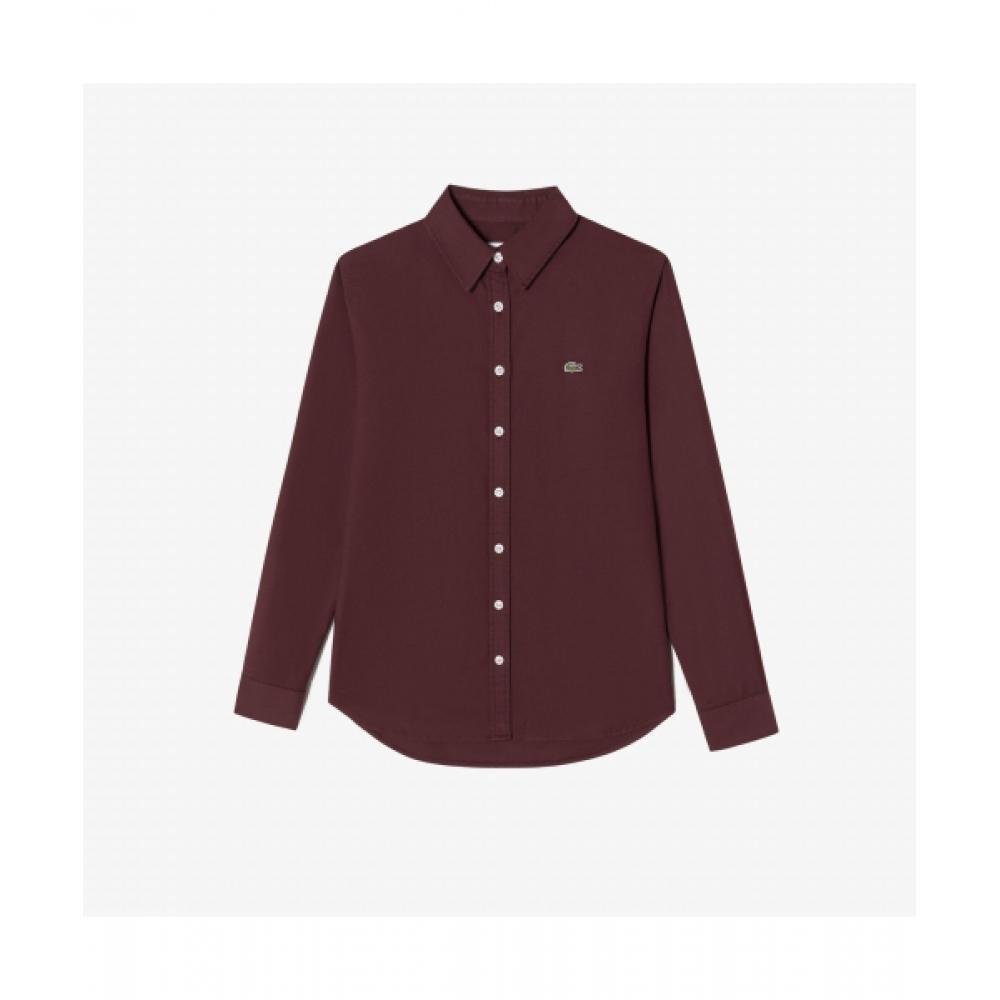 

LacoSte Women S baSic Oxford Stretch Shirt [dark Brown] 036