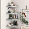 VidaXL Floating Corner Shelves 4 Pcs Grey 35x35x3.8 Cm MDF