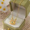 Fashion Demon'S Eye Necklace Zircon Necklace Slidable Pendant Copper Plated Real Gold 18K Color Retention