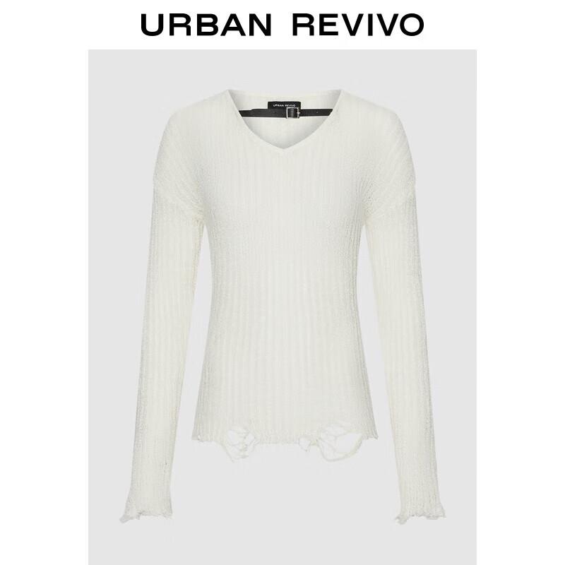 Women s Textured Frayed Edge V-Neck Knit Sweater L