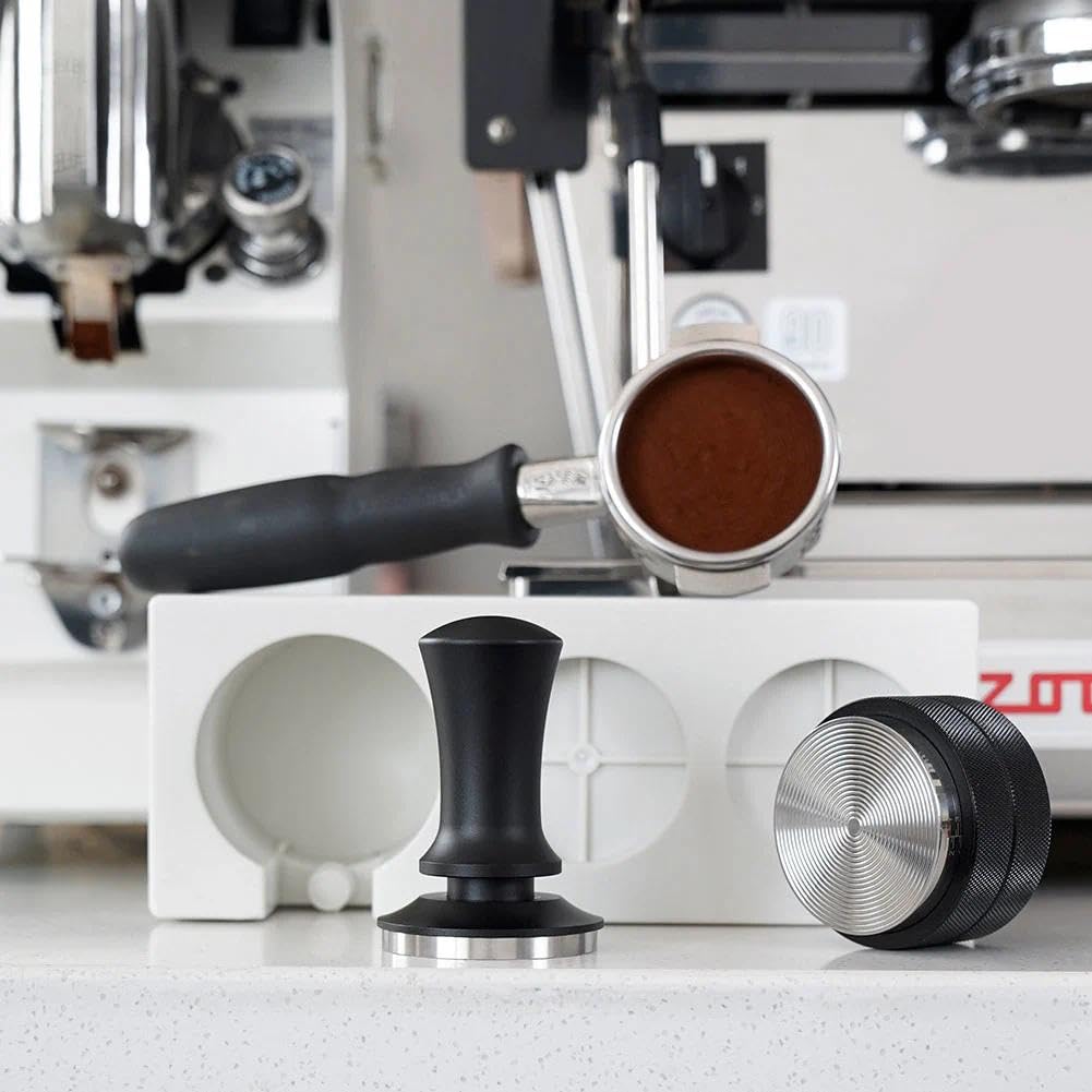 watchget Tamper for Espresso Makers, Coffee Tamper, Calibrated Tamper, 30lb Constant Pressure Spring, Flat Base, Espresso Machine Coffee Dispensing To