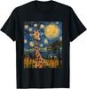 Cute Giraffe Africa - Van Gogh Style - Starry Night T-Shirt Unisex T-Shirt