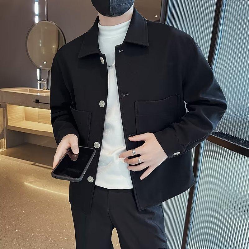 Woolen Jacket Men's Spring, Autumn and Winter New Korean Style Trendy Winter Short Woolen Jacket Men