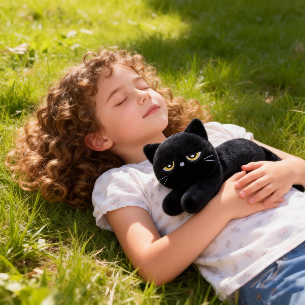 Cute Half Round Eyed Black Cat Plush Toy Prone Black Cat Pillow Kids Game Fans Halloween Christmas Birthday Gifts Home Decor
