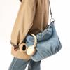 Lazy wind denim canvas tote bag women's large capacity student class commute shoulder messenger bag