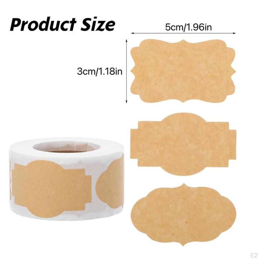 Of 500 Brown Kraft Label Stickers Envelope Seals Wedding Printable for Gift Decoration Canning Jars