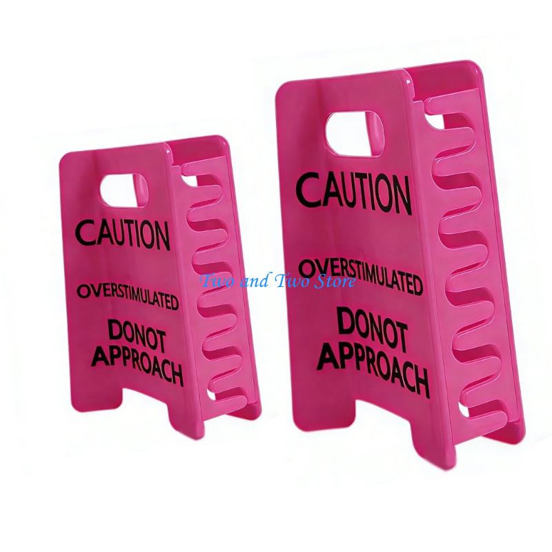 HX6F 2PC Popular Caution Sign Hair Claw Clip Overstimulated Design Ponytail Holder for Thick Curly Fine Hair with Strong Grip