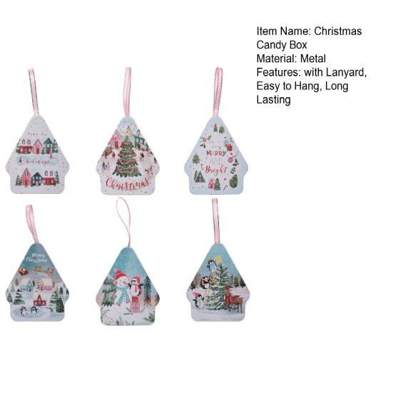 1/6 ks Vánoční krabička na cukroví Úložná nádoba se šňůrkou Snadné zavěšení Organizér na šperky Dekorace na vánoční stromeček