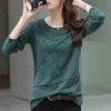 2025 Women's Loose Long Sleeve Bamboo Cotton T-Shirt - Plus Size Versatile Undershirt Top