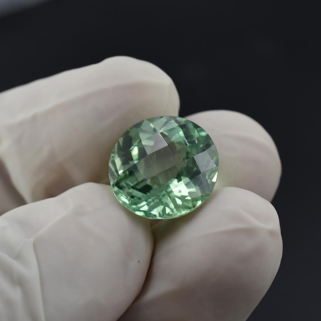 Natural Bluish Green Sapphire Round 13.2 Ct Stunning Certified Loose Gemstone