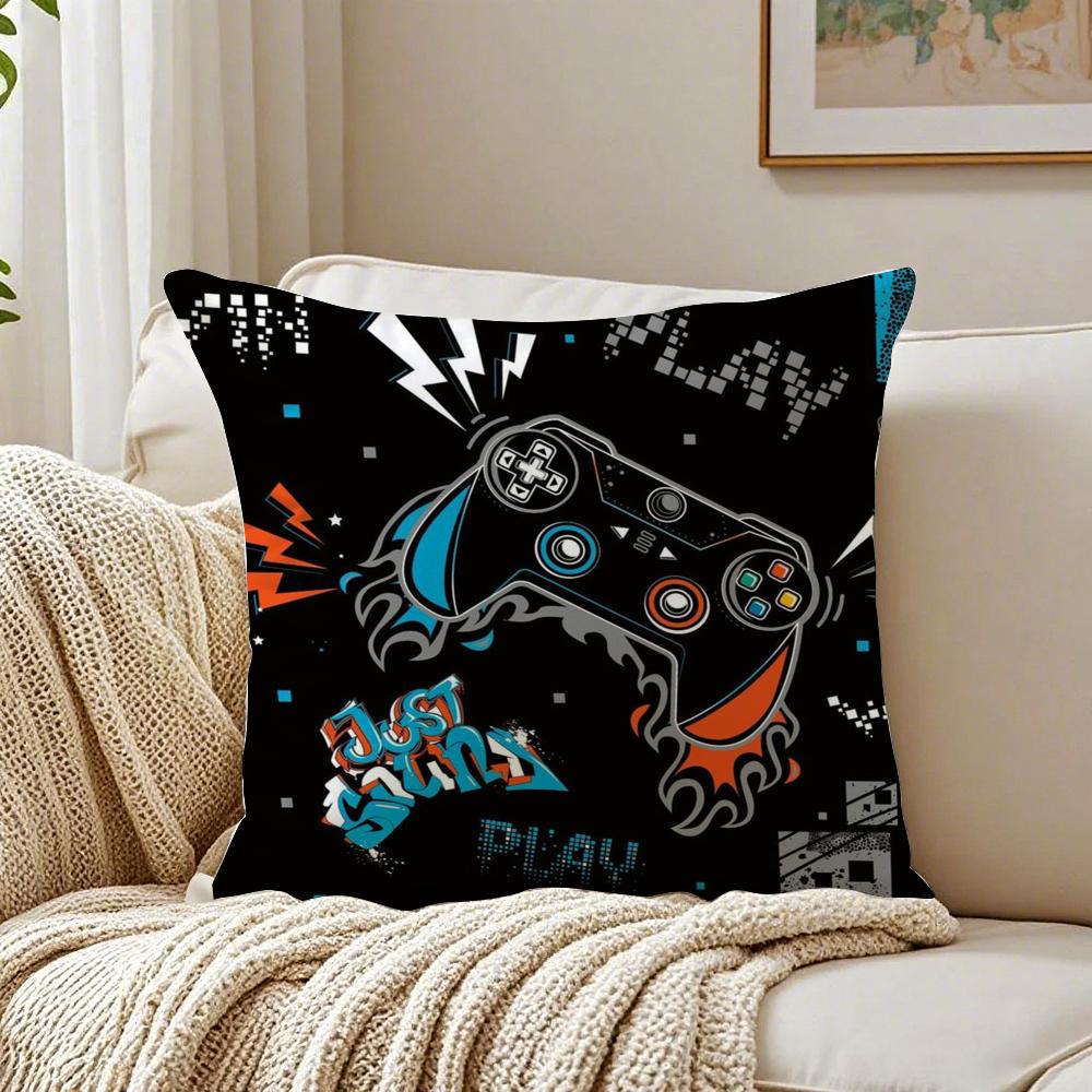 Fashion Colorful Graffiti Game G-Gamepad Cushion Cover Linen Pillowcase Soft For Sofa Bed Home Room Decor