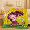 26 Stili Cartone Animato M-Masha e B-Orso Regalo di Natale Coperta in Flanella, Coperta Morbida Ultra Peluche per Casa Camera da Letto Letto Divano Copertura Bambini