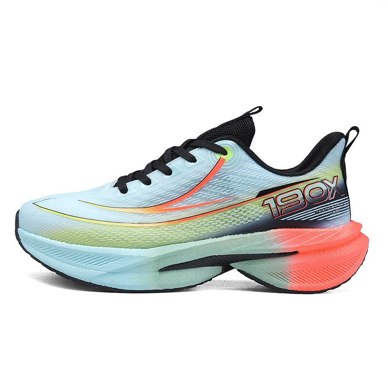 Running Shoes Professional Men's Real Explosion Shock-absorbing Fly-woven Mesh Shoes Breathable Soft-soled Trendy Shoes Racing Body Test