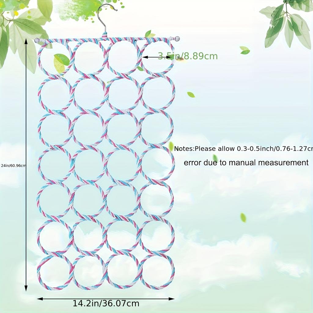 1pc 28-ring bird and small pet play net: rattan climbing ladder, swing perch and hammock, suitable for parrots and mice random colors