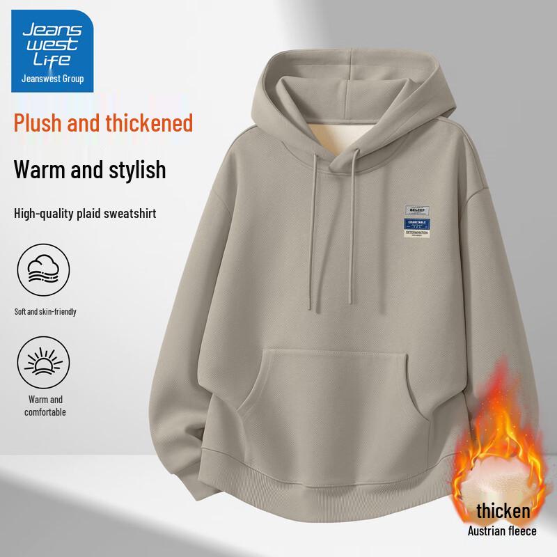 Jeanswest Life Herren Winter Fleece-gefüttertes Kapuzensweatshirt