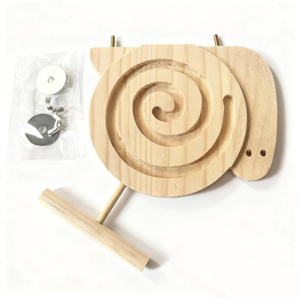 

Bite Resistant Bird Foraging Toys Wooden Bird Perch Stand Parrots Rotating Dispenser Bird Activity 6.50x5.51in