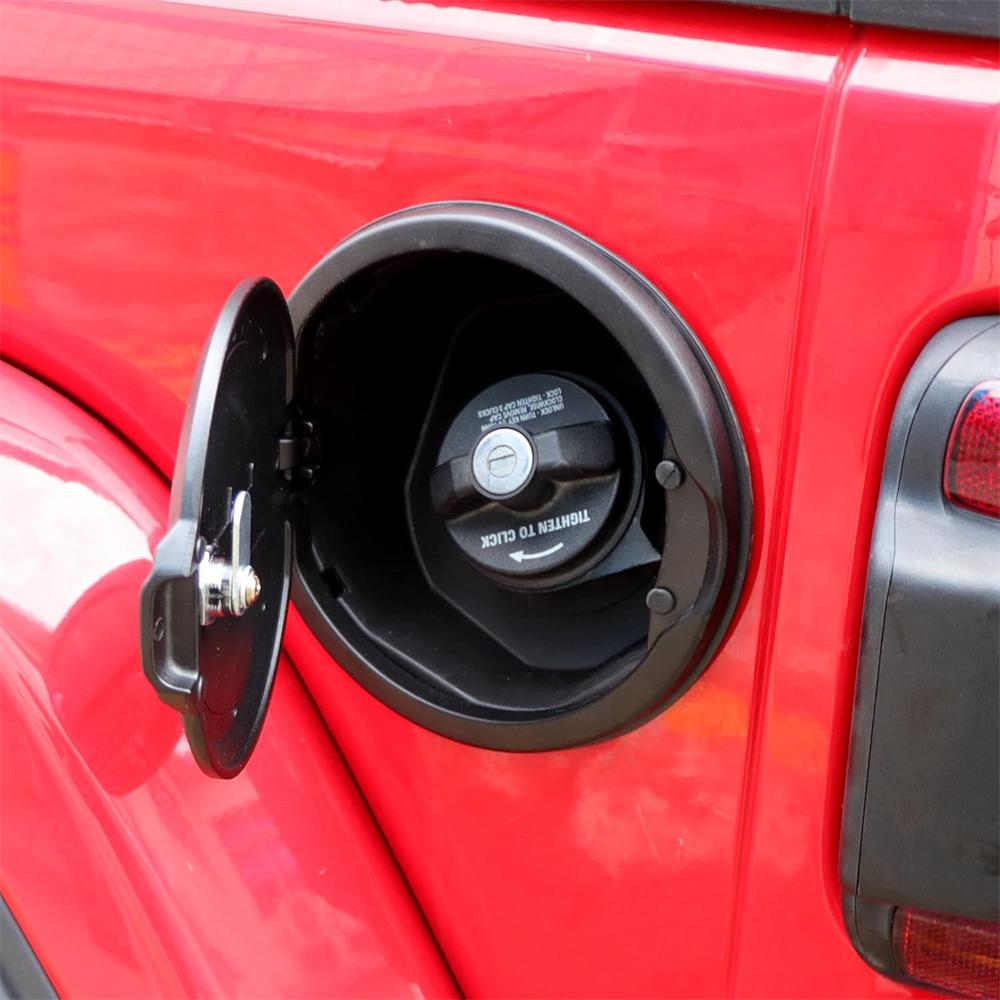 For 2018-2023 Jeep Wrangler JL Locking Gas Tank Cap Fuel Filler Door Cover Trim