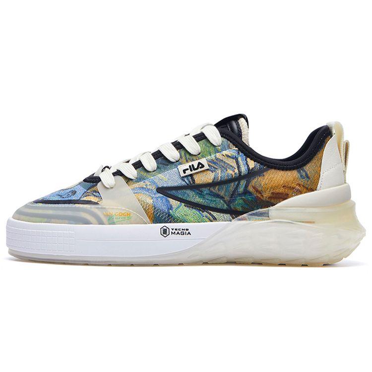 FILA Mixa Van Gogh Dragon Scale Fabric TPU Leather Casual Low-Top Sneakers Men sneakers Frosted-Blue F12M224201FFV