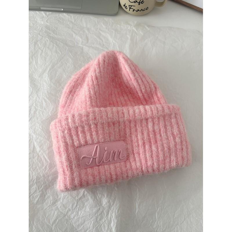 2026 Winter Knit Beanie Hat Women Men - Warm Oversized Cable Cap With Embroidered Letter Foldable Unisex Skull In