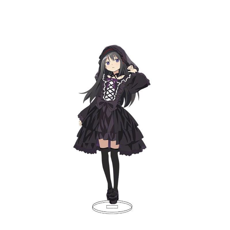Madoka Magica Gothic Skirt Stand Card Acrylic Desktop Collect Figure Model Ornaments Akemi Homura Miki Sayaka Standing Sign Gift
