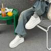 Leather platform white shoes women's 2025 new small 6cm height-increasing bread shoes lightweight casual sports board shoes