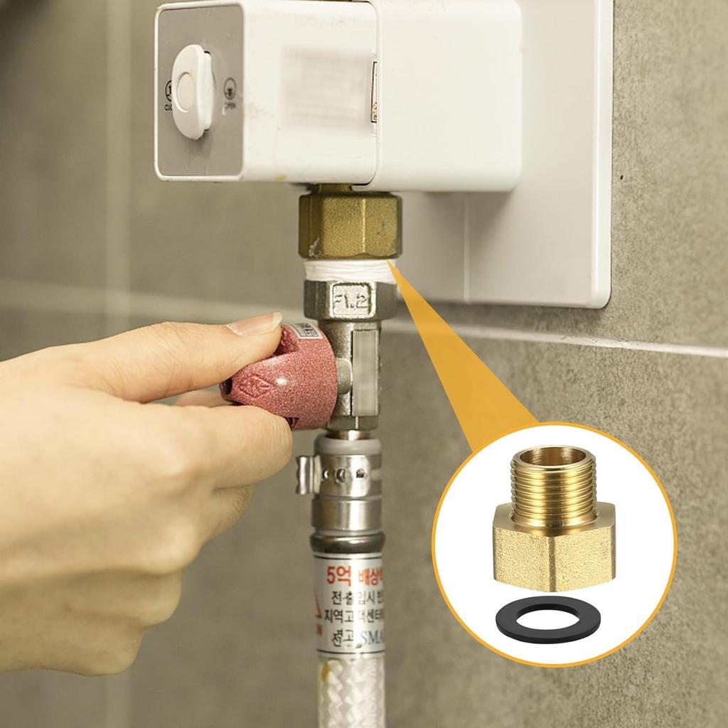 6pcs/set Versatile Brass Adapter Thread Hose Connector Hose Reducer Quick Fixing Heavy Duty for Water Supply Lines