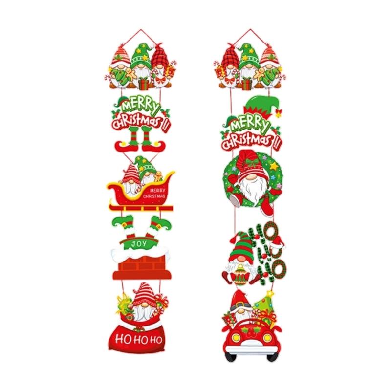 Easy Hanging Festival Cartoon Paper Door Hangers Decoration Christmas Party Supplies For Indoor Wall Window Decoration