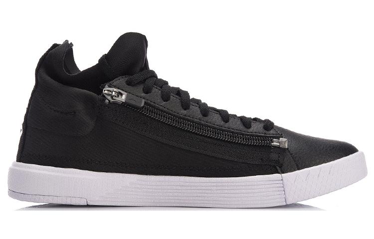 Women's Sneakers Li-Ning Li Ning Chillout Zip Lightweight Mid top Skateboard Shoes Women's Black White
