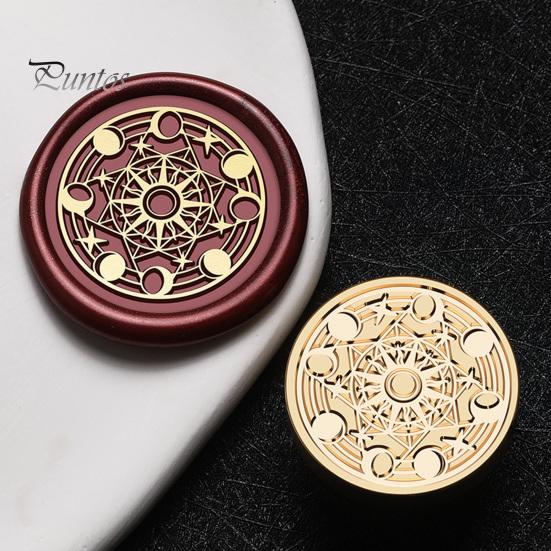 Handmade Letter Sealing Vintage European Magic Themed Wax Seal Stamp Head, Solid Brass Exquisite Wedding Invitation Engraved Head for Journal Envelope