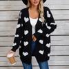 Women's Casual Fashion Cardigan Heart Sweater Knitted Cardigan Bottoming Shirt