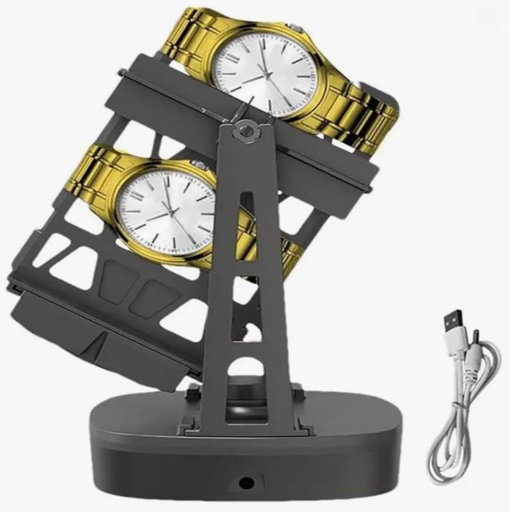 Automatic Watch Winder Self-Winding Professional USB Powered Ornament for Self-Winding Mechanical Watch, Black, 15cm, Black