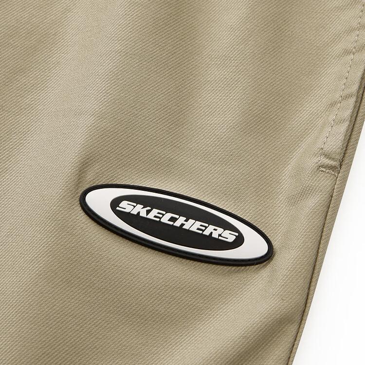 Skechers Solid Color Mid Waist Comfortable Straight Leg Casual Pants Men bottoms Rock-Beige L224M055-00V8