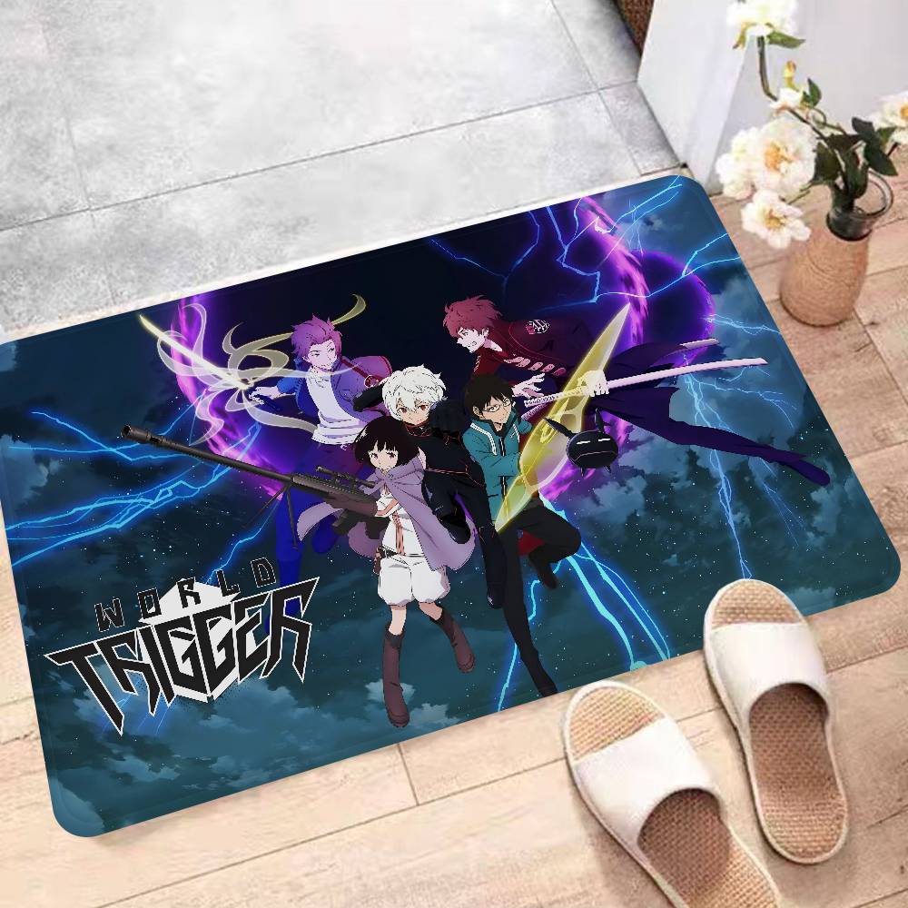 World T-Trigger Cartoon Floor Mat Non-Slip Laundry Room Mat Laundry Decor Balcony Child Living Room Household Carpets