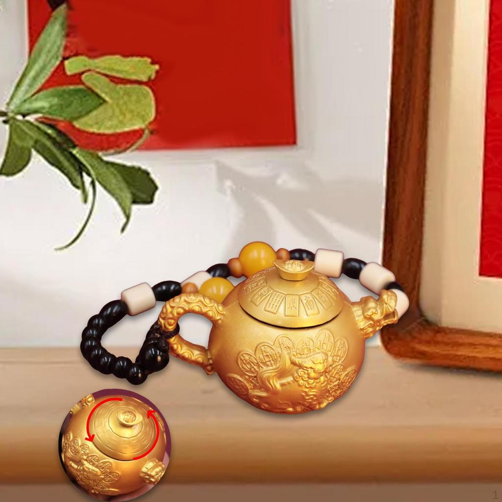 Alloy Figurine Teapot Statue Collection Gift Decoration Traditional Ornament for Hallway