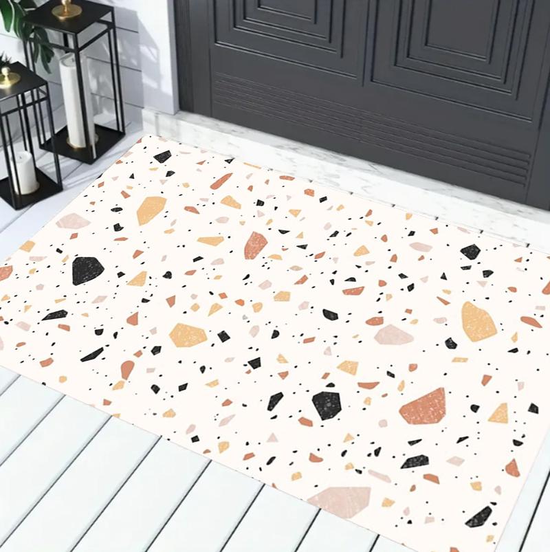 Modern Terrazzo Pattern Doormat Minimalist Style Durable Washable Non Slip Floor Mat for Entryway Home Decor 40x60cm