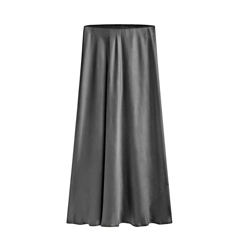 Hip Hugging Side Slit Half Length Skirt Solid Color Sheath Side Slit Skirt