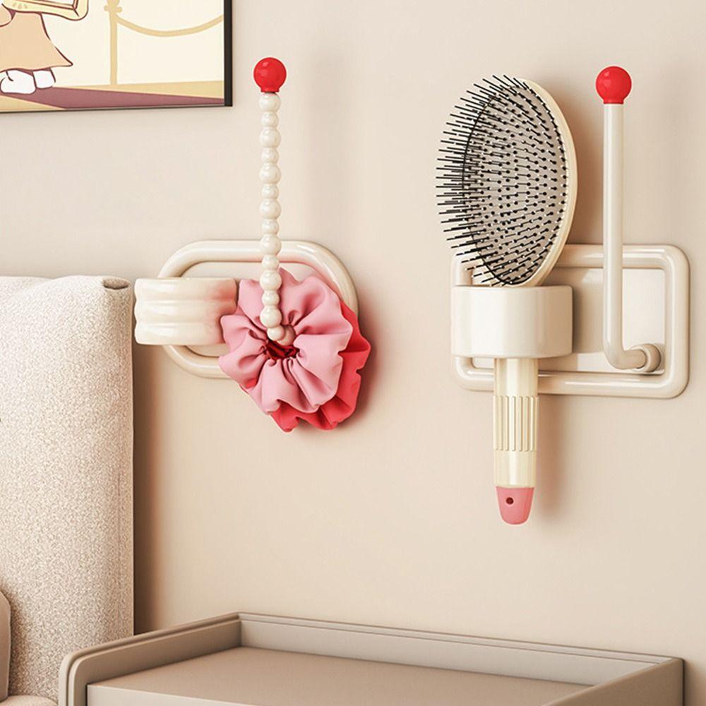 Multi-purpose Wall Mounted Headband Hook Punch-Free Space Saving Hair Dryer Bracket Self Adhesive Wall Hanging Hook
