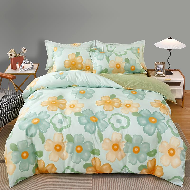 Kawaii Cartoon Dinosaur Duvet Cover Twin Queen Botanical Floral Bedding Set Pink Strawberry Comforter Cover with 2 Pillow Sham