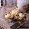 Candle Cup Holder Wreath Stable Artificial Eucalyptus Wreath Pumpkin Candle Holder Wreath Autumn For Living Room Coffee Table