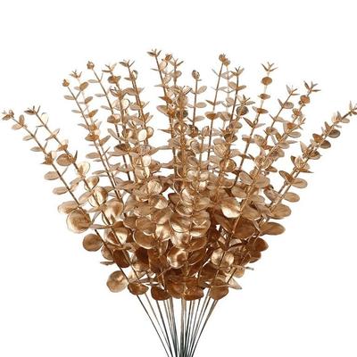 24 Stück künstliche Eukalyptusblätter, 38 cm, zum Selbermachen, Weihnachtsdekoration, künstliche Pflanze, Blumenstrauß, Ornament, für Zuhause, Garten, Party, Hochzeit